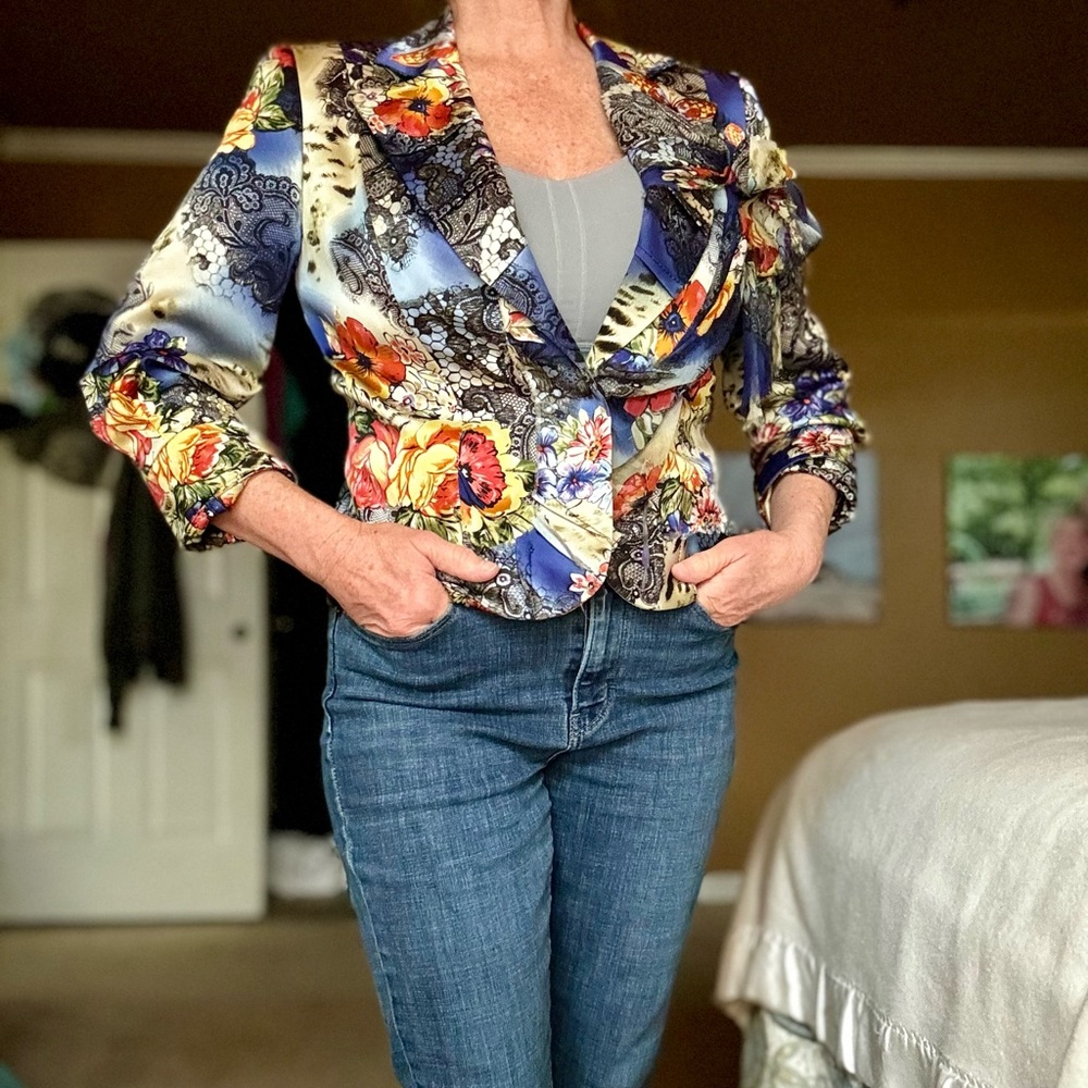Alberto Malaki Silk Jacket Sz 10